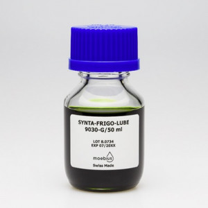 Huile MOEBIUS SyntA-Frigo-Lube 9030, variante verte, 100% synthétique, pour les applications à basse température, 50 ml