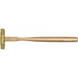 Marteau d'horloger, manche en bois, tête en laiton, 60 x 230 mm