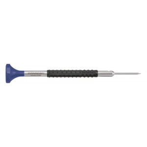 Tournevis d'horloger en acier inox, Ø 2.50 mm,  avec membrane en élastomère, tête ergonomique en matière synthétique POM autolubrifiant