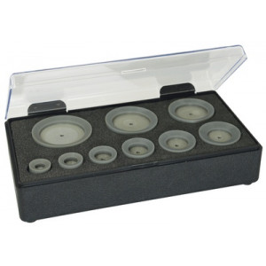 Assortiment de 9 tasseaux ventouses dessus en adiprène dur