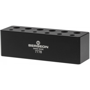 Socle pour 6 tournevis et 6 tubes de mèches de rechange , noir, en matière synthétique POM-C, 98x30x30mm