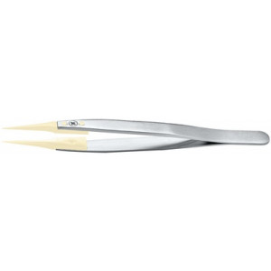 Brucelles avec embouts remplaçables en Delrin, pointes 5, longueur 130 mm