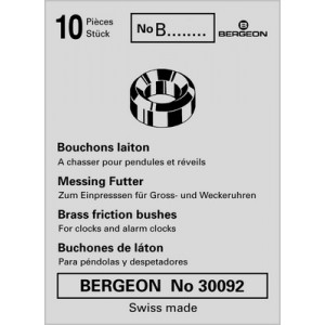 Bouchon à chasser en laiton, pour réveils, pendules et régulateurs, No B110, en paquet de 10 pièces