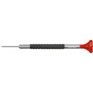 Tournevis d'horloger en aluminium, Ø 1.20 mm,  avec membrane en élastomère, tête ergonomique en matière synthétique POM autolubrifiant