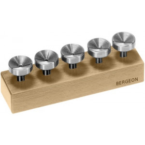 Assortiment de 5 pinces entonnoir, en creux, corps Ø 8 mm, sur socle bois