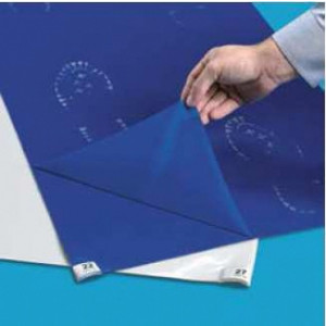 Tapis antidérapant effeuillable bleu, 30 couches, 117 x 91 cm en paquet de 10 pièces