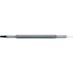 Chasse-aiguilles noir, 1 embout en PVC gris, Ø 1.50 mm et 1 embout en PVC rouge, Ø  0.80 mm, en paquet de 100 pièces