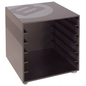 B-cube, layette de table en aluminium massif, vide, pouvant accueillir 6 tiroirs