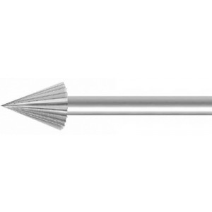 Fraise de forme à denture fine, en acier outil, Ø tige 2.35 mm, angle 45°, longueur 44.5 mm, Ø I 5.00 mm