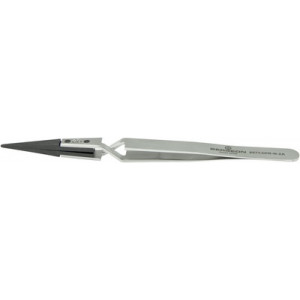 Brucelles négative avec embouts remplaçables en fibre de carbone, pointes 2A, longueur 130 mm