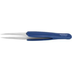Brucelles ESD revêtues d'une membrane en caoutchouc-nitrile, pointes 00, longueur 120 mm