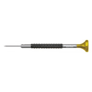 Tournevis d'horloger en aluminium, Ø 0.80 mm,  avec membrane en élastomère, tête ergonomique en matière synthétique POM autolubrifiant