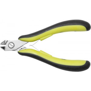 Pince à couper de côté, bec court, coupe flush, antistatique, en carbure de tungstène 81 HRC, longueur 118 mm