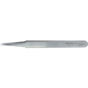 Brucelles B-NOX en acier inox, finition soignée, pointes 2, bonne duretée, longueur 120 mm