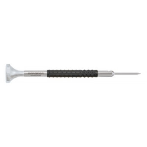 Tournevis d'horloger en acier inox, Ø 0.60 mm,  avec membrane en élastomère, tête ergonomique en matière synthétique POM autolubrifiant