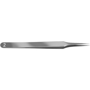 Brucelles en acier carbone Dumont, pointes 2, longueur 120 mm