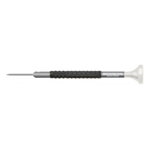 Tournevis d'horloger en aluminium, Ø 0.60 mm,  avec membrane en élastomère, tête ergonomique en matière synthétique POM autolubrifiant