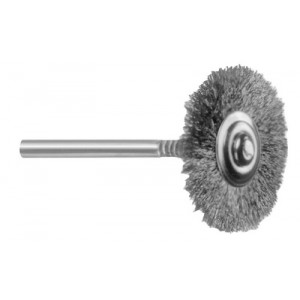 Petite brosse en carbure de silicium, Ø 22 mm pour satinage sur tige, Ø 2.34 mm