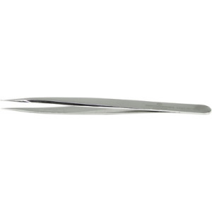 Brucelles en acier carbone nickelé, pointes NN, longueur 115 mm