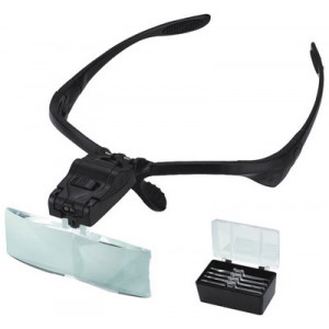 Loupe binoculaire à visière mobile et éclairage LED