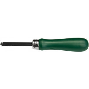 Ouvre-boîte avec 2 ergots pour fonds à pression, avec manche plastique, longueur 140 mm