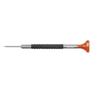 Tournevis d'horloger en aluminium, Ø 0.50 mm,  avec membrane en élastomère, tête ergonomique en matière synthétique POM autolubrifiant