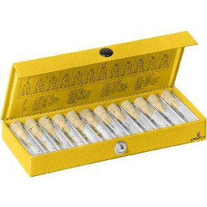 Assortiment de 36 paires d'aiguilles, heures et minutes, jaunes et grises