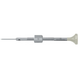 Tournevis d'horloger en acier inox, Ø 1.40 mm, tête ergonomique en matière synthétique POM autolubrifiant, avec tambour