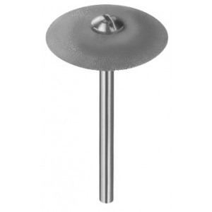 Meule en caoutchouc aggloméré avec poudre de carbure de silicium, rose, tendre, Ø 17 mm, épaisseur 3.5 mm sans tige
