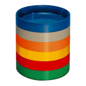 Godet à fournitures rond en plastique blanc, Ø 70 x 13 mm