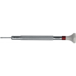 Tournevis d'horloger à mèche cruciforme "Phillips", Ø 1.00 mm, en acier inox, tête ergonomique en matière synthétique POM autolubrifiant
