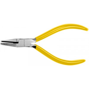 Pince avec un côté convexe et un concave, en acier poli, articulations entrepassées, branches plastifiées, longueur 130 mm