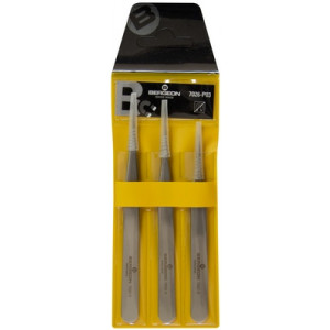 Assortiment de 3 brucelles B-ANTIMAG en acier antimagnétique, bonne résistance aux acides et à la corrosion, en pochette plastique