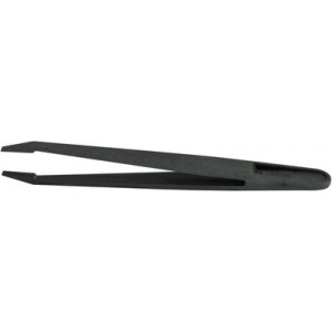 Brucelles ESD en fibre de carbone, pointes larges et fortes, convient pour utilisation en salle blanche, longueur 115 mm, en paquet de 20 pièces