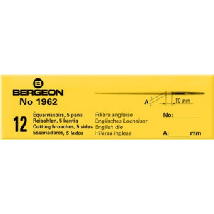 Equarrissoir à 5 pans, longueur 48 mm, Ø 0.95 mm, en paquet de 12 pièces