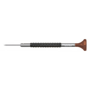 Tournevis d'horloger en aluminium, Ø 3.00 mm,  avec membrane en élastomère, tête ergonomique en matière synthétique POM autolubrifiant
