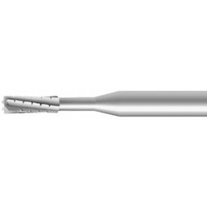 Fraise de forme à grosse denture, en acier outil, Ø tige 2.35 mm, longueur 44.5 mm, Ø 0.80 mm