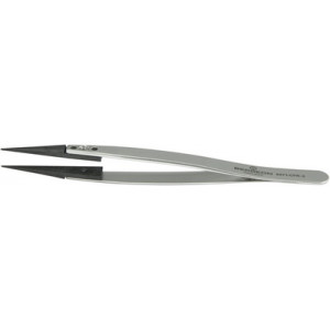 Brucelles avec embouts remplaçables en fibre de carbone, pointes 3, longueur 130 mm