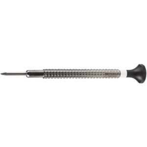 Tournevis d'horloger à profilé spécial, Ø 0.60 mm, en acier inox, tête ergonomique en matière synthétique POM autolubrifiant