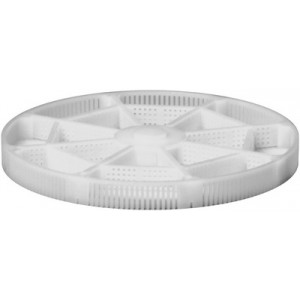 Panier en matière synthétique avec 16 séparations, hauteur 8 mm, Ø 80 mm