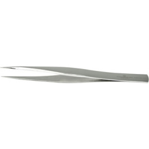 Brucelles en acier carbone nickelé, pointes RR, longueur 140 mm