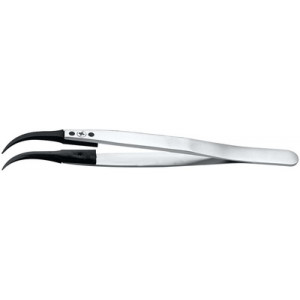 Brucelles avec embouts remplaçables en teflon, pointes 7, longueur 130 mm