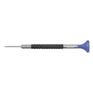 Tournevis d'horloger en aluminium, Ø 2.50 mm,  avec membrane en élastomère, tête ergonomique en matière synthétique POM autolubrifiant
