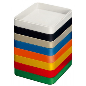 Godet carré en plastique blanc, 50 x 50 x 10 mm
