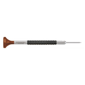Tournevis d'horloger en acier inox, Ø 3.00 mm,  avec membrane en élastomère, tête ergonomique en matière synthétique POM autolubrifiant