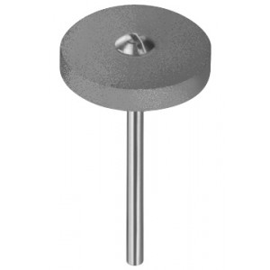 Meule en caoutchouc aggloméré avec poudre de carbure de silicium, verte, dure, Ø 22.5 mm, épaisseur 3.5 mm sans tige