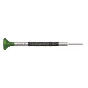 Tournevis d'horloger en acier inox, Ø 2.00 mm,  avec membrane en élastomère, tête ergonomique en matière synthétique POM autolubrifiant