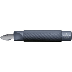 Ouvre-boîte / couteau, avec manche en aluminium éloxé, Ø 23 mm, lame en acier inox