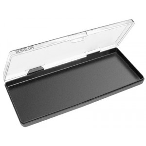 Boîte en plastique noir avec couvercle à charnière transparent, 1 case, 260 x 105 x 24 mm