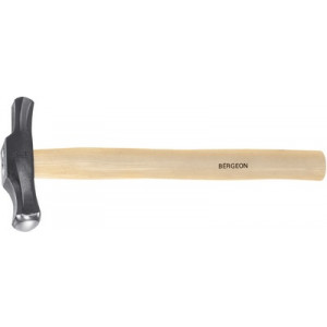 Marteau à bouge, manche en bois, pour orfèvres, avec 2 faces bombées différemment, longueur tête 120 mm